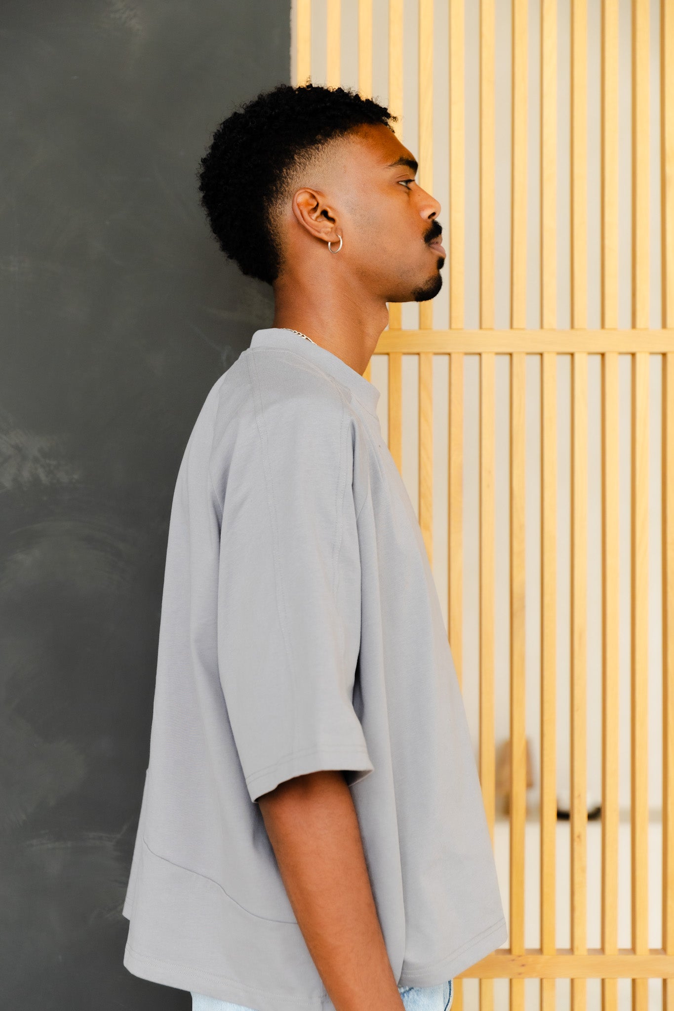 GRID T-SHIRT - ASH GREY