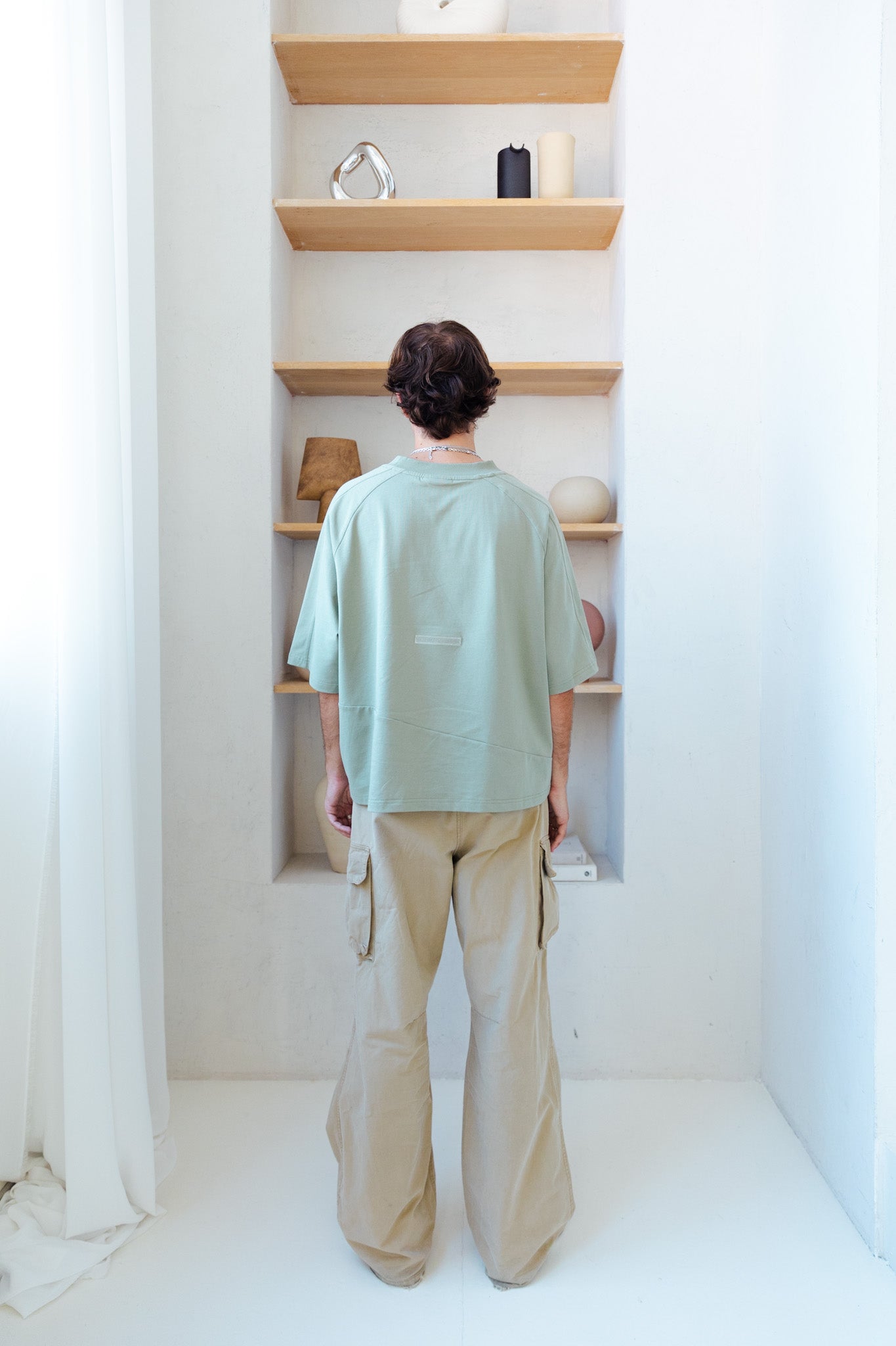 GRID T-SHIRT - SAGE GREEN