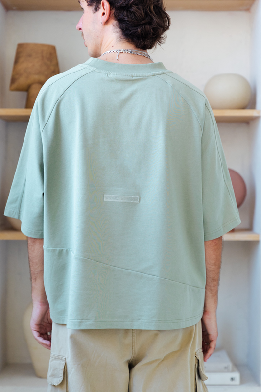 GRID T-SHIRT - SAGE GREEN
