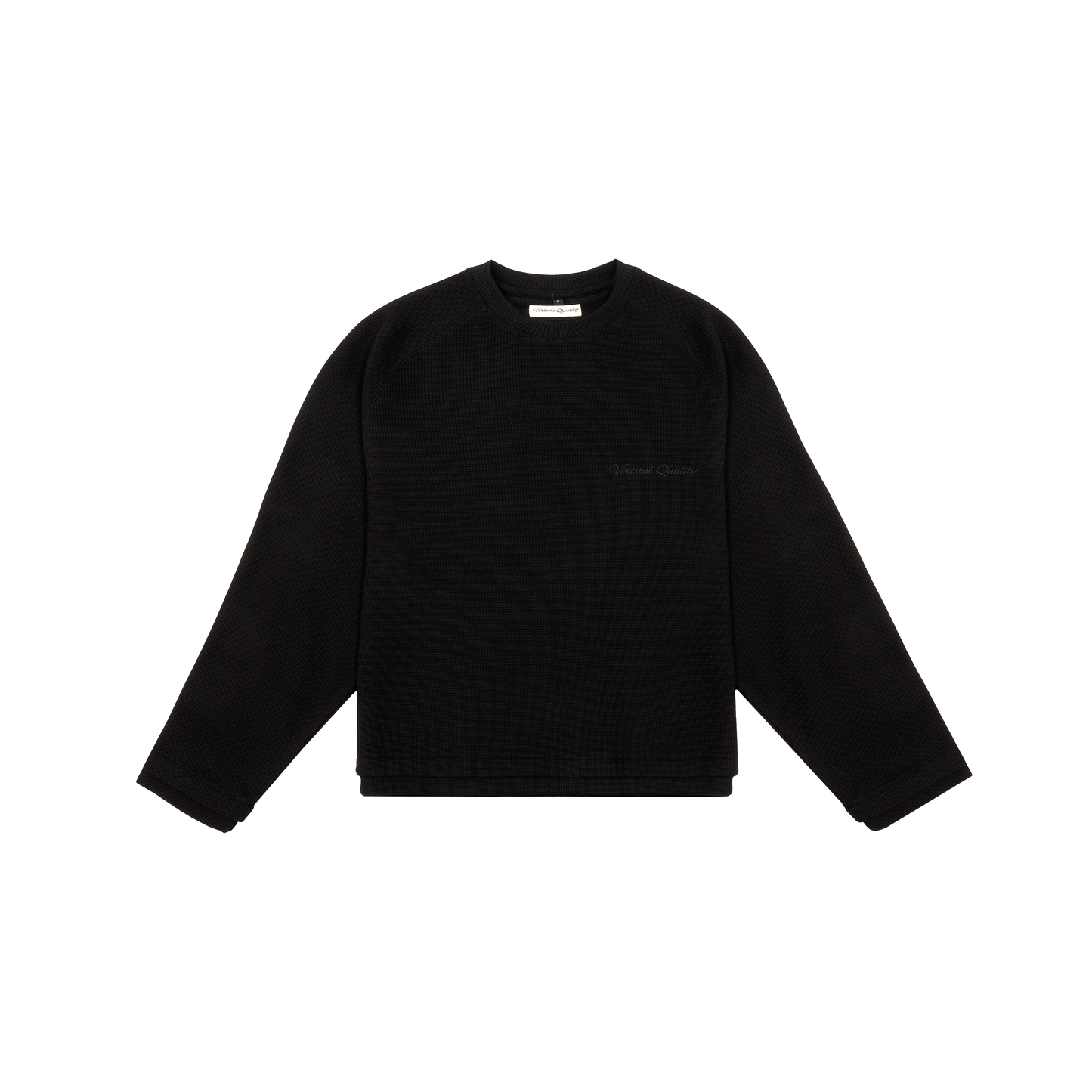 WAFFLE LONGSLEEVE - ONYX BLACK