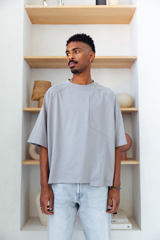 GRID T-SHIRT - ASH GREY