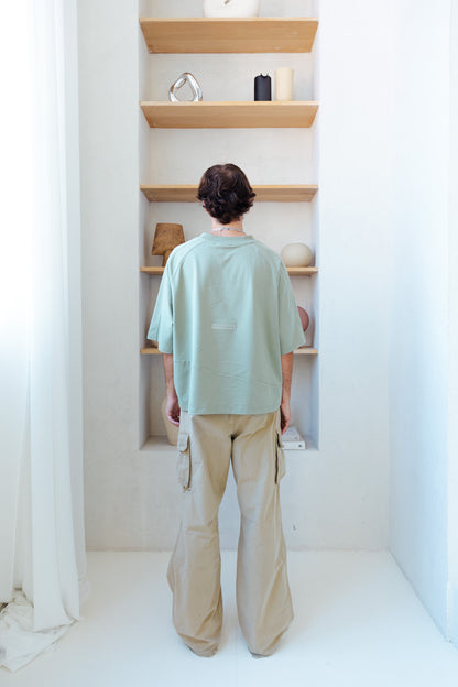 GRID T-SHIRT - SAGE GREEN