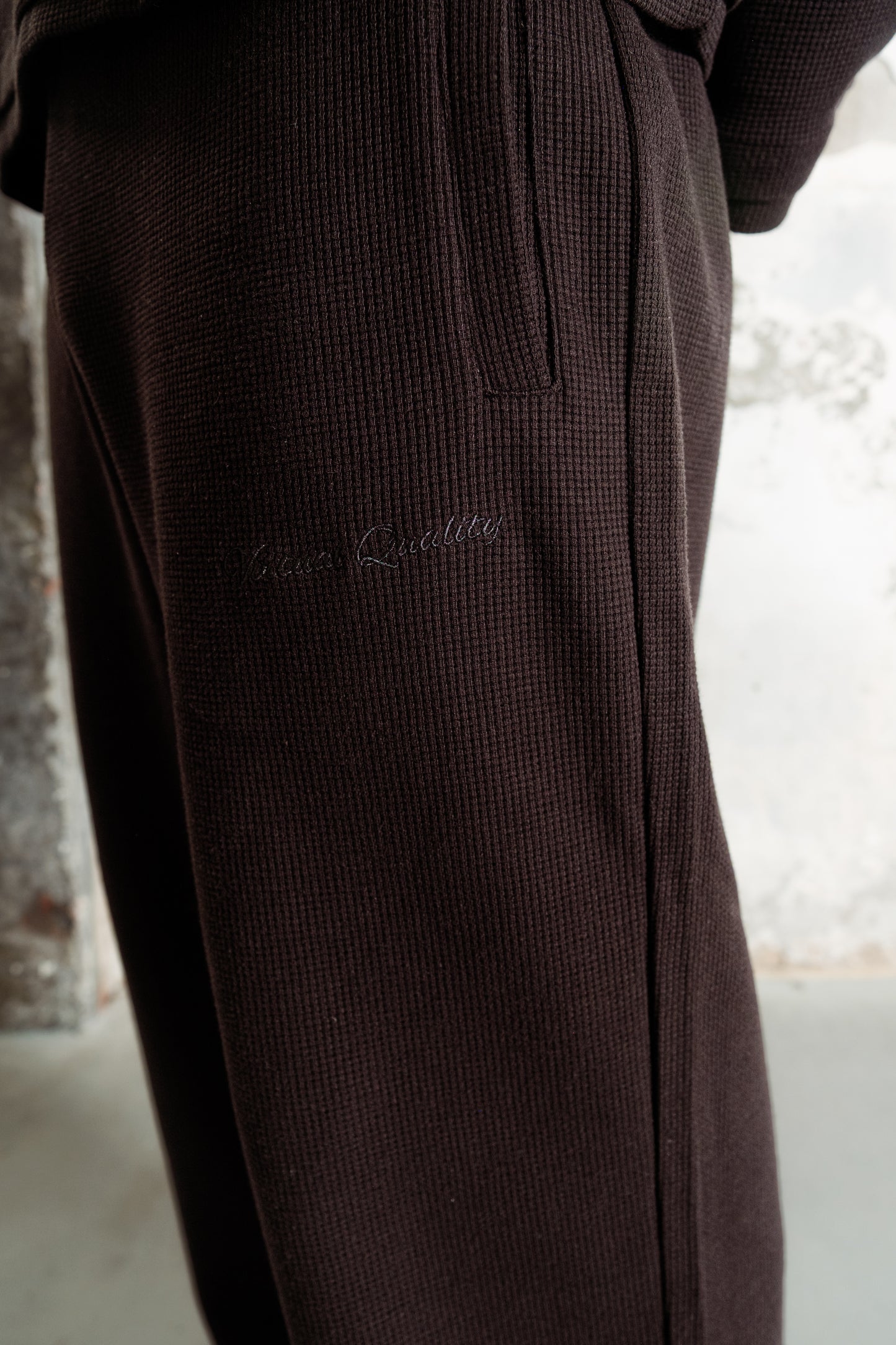 WAFFLE SWEATPANTS - ONYX BLACK