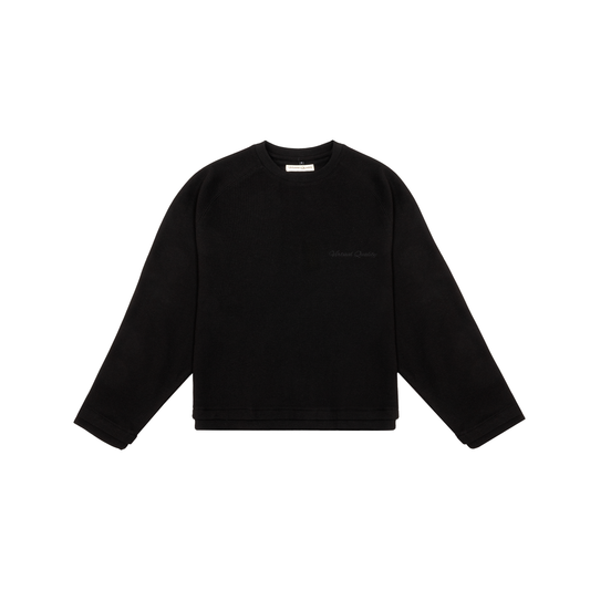 WAFFLE LONGSLEEVE - ONYX BLACK